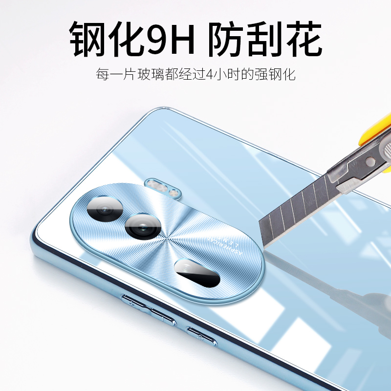 适用opporeno11手机壳OPPOReno11Pro新款高端玻璃oppo镜头防摔全包reno11保护套0ppo高级感0pp0男oopor女款5g - 图2