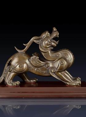 纯黄铜貔貅摆件大号办公室中式貔貅工艺品家居客厅动物装饰品摆件