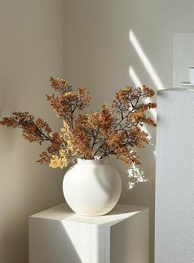 高级感装饰摆件白色陶瓷花瓶侘寂风中古客厅插花轻奢拍照道具乔迁