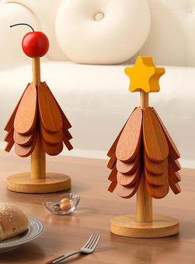 隔热垫摆件一棵树防烫垫餐桌高级感餐盘碗垫耐高温实木质餐具垫