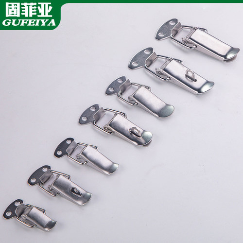 铁搭扣带锁孔鸭嘴扣工具箱锁扣木箱弹簧锁扣箱体固定器挂锁铁卡扣 - 图0