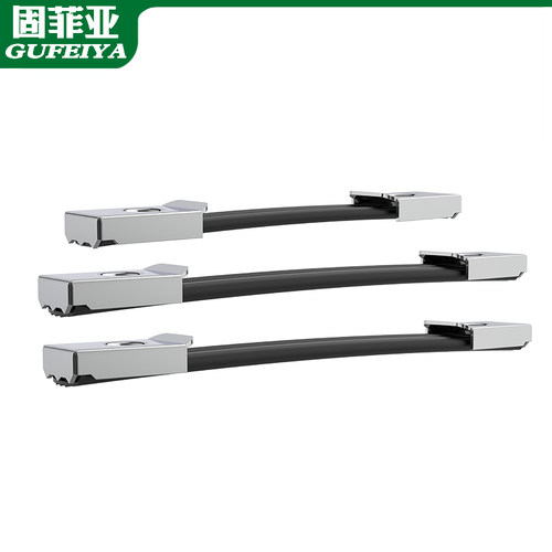 加厚电箱电池把手仪器箱变压器伸缩黑色橡胶皮钢带电源一字拉手 - 图2