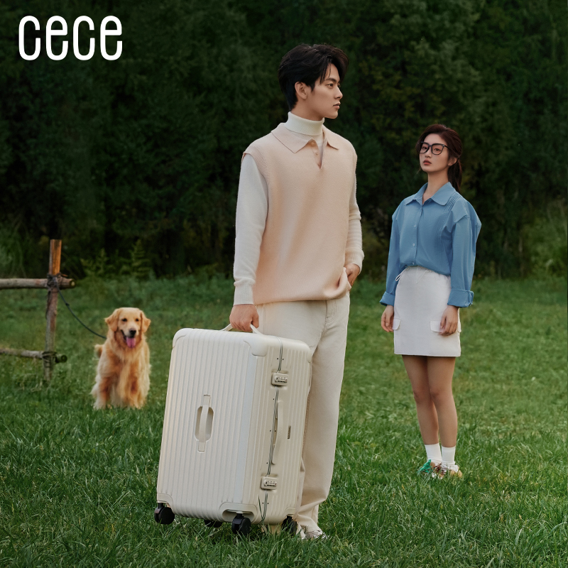 CECE2024新款行李箱女大容量加厚铝框旅行箱男学生拉杆密码皮箱子