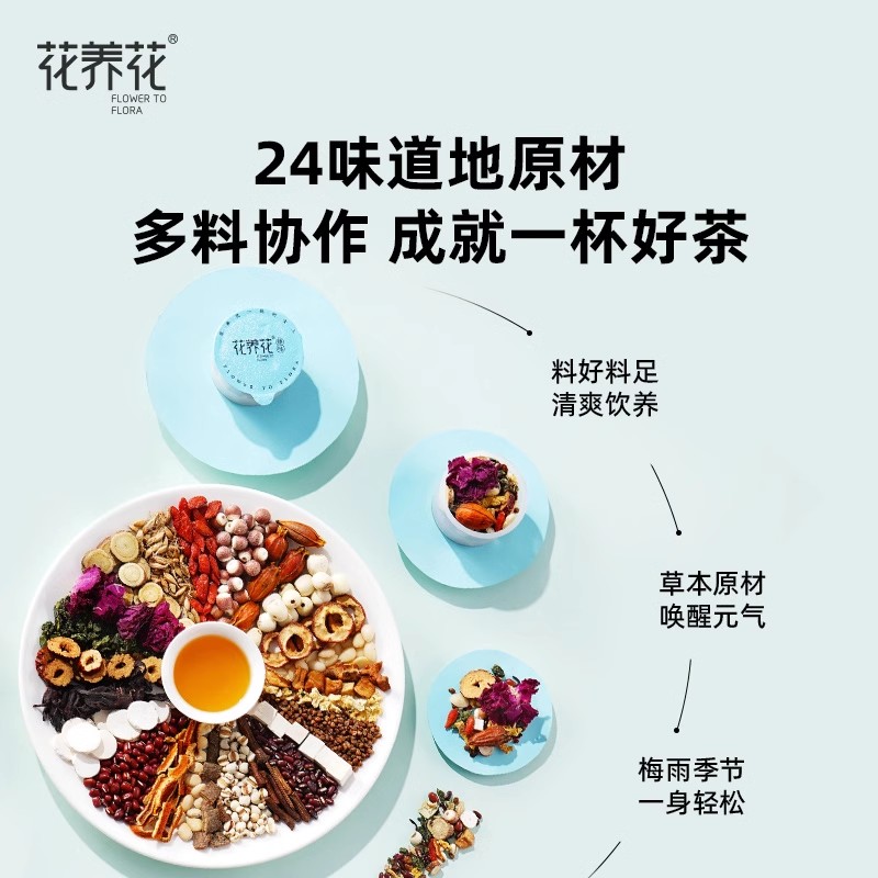花养花五指毛桃去赤小豆薏苡米芡实玫瑰花泡水喝组合湿茶茶包礼盒