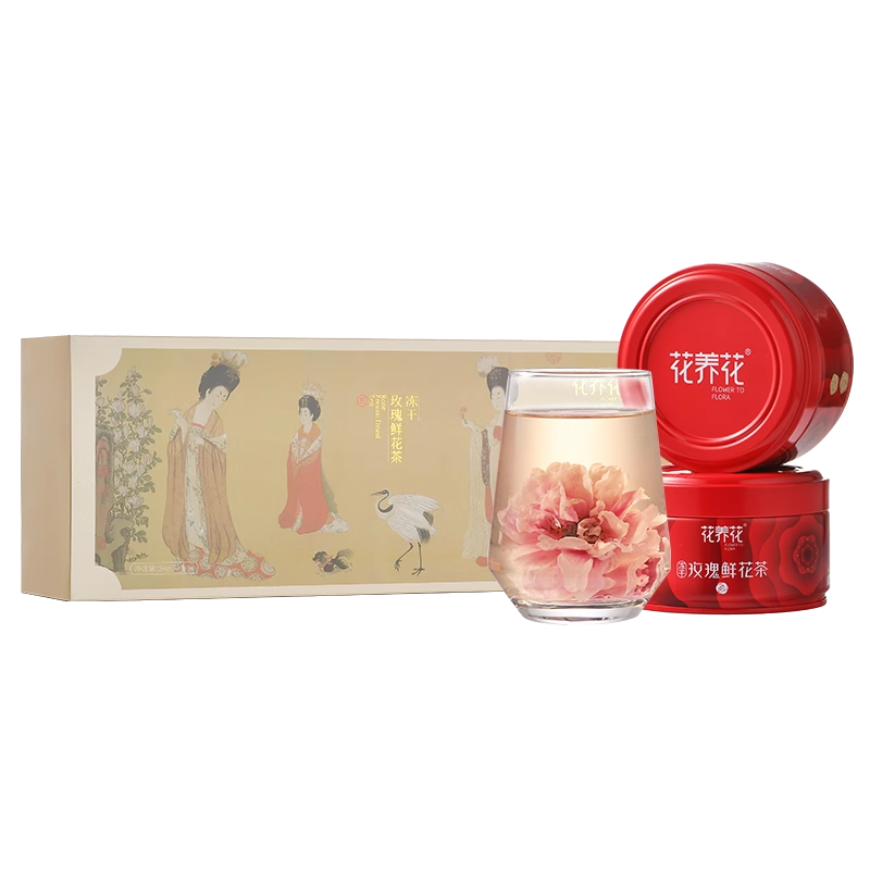 冻干玫瑰花茶礼盒平阴大朵花冠干玫瑰泡水平阴玫瑰伴手礼品礼盒