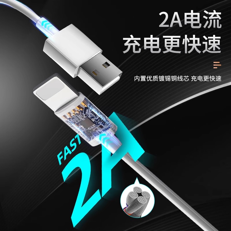 数据线适用于iphone14苹果13快充11promax手机12充电器7p正品6se加长8pluspd20w充电线ipad平板2米xr冲xs保护 - 图0