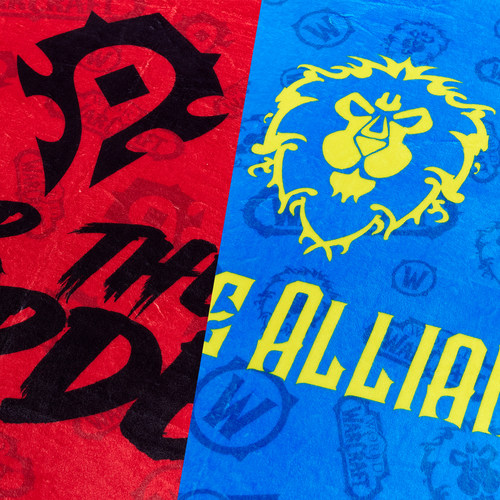 Blizzard暴雪官方正版游戏周边魔兽世界部落联盟阵营印花盖毯 - 图0