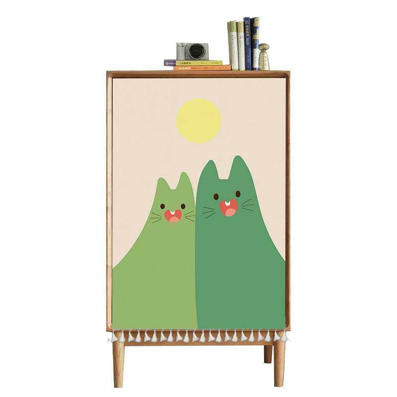 新款直销厨房遮丑帘书柜橱柜子遮挡帘免打孔魔术贴自粘猫咪卫生间,淘宝优惠券,粉丝福利购,淘宝优惠卷