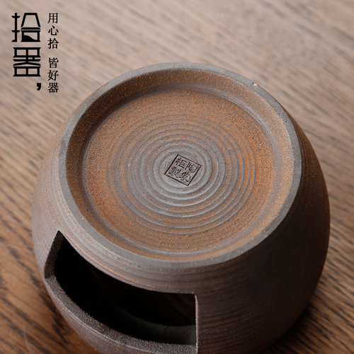 粗陶温茶器煮茶炉暖茶蜡烛家用小火炉日式加热茶具底座户外酒精灯 - 图2