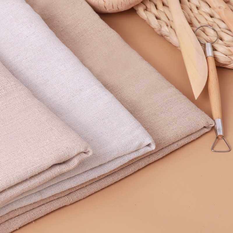 新款直销陶艺麻布泥塑diy桌布吸水垫布课堂肌理制作防粘开裂黄白,淘宝优惠券,粉丝福利购,淘宝优惠卷