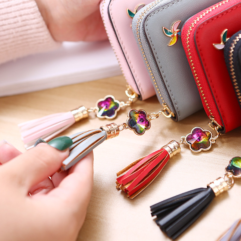 流苏卡包女士多卡位ck韩国 嘉朗普卡包