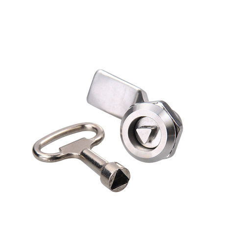 MS705不锈钢三角锁一字304锁电柜门锁电表配电箱转舌锁垃圾箱锁芯 - 图3