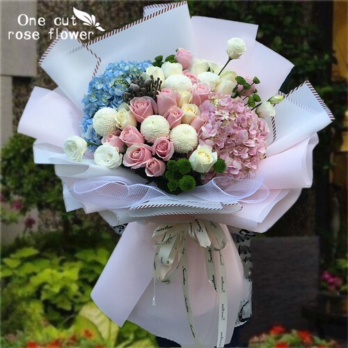 杭州鲜花速递同城玫瑰花绣球桔梗花混搭花束生日订送花店上门爱人 - 图3