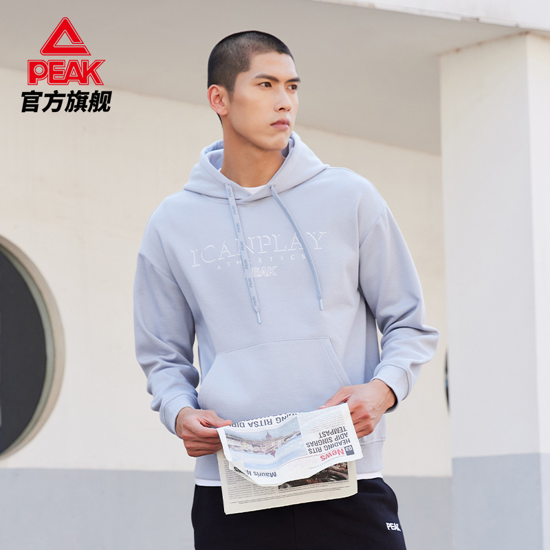 匹克连帽卫衣套头衫2022春新款男女情侣运动休闲简约舒适加绒上衣