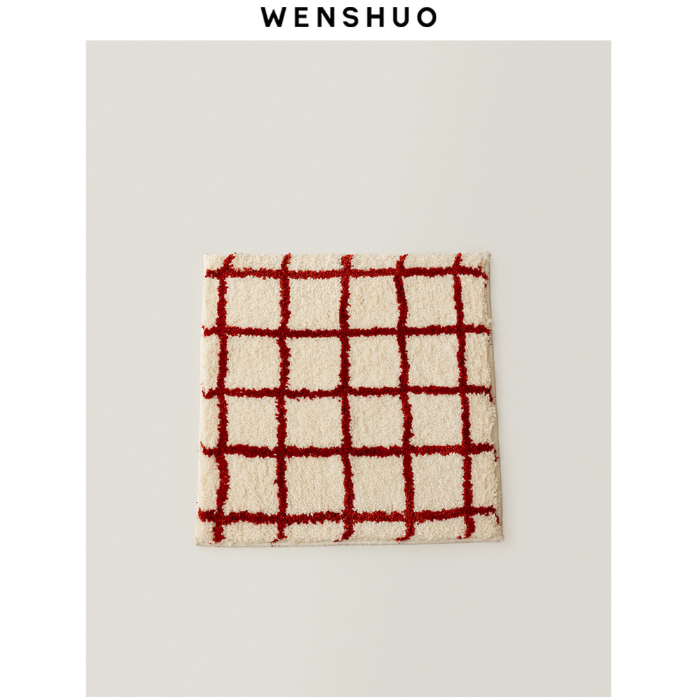 WENSHUO plaid tufted anti-slip chair cushion to prevent cold