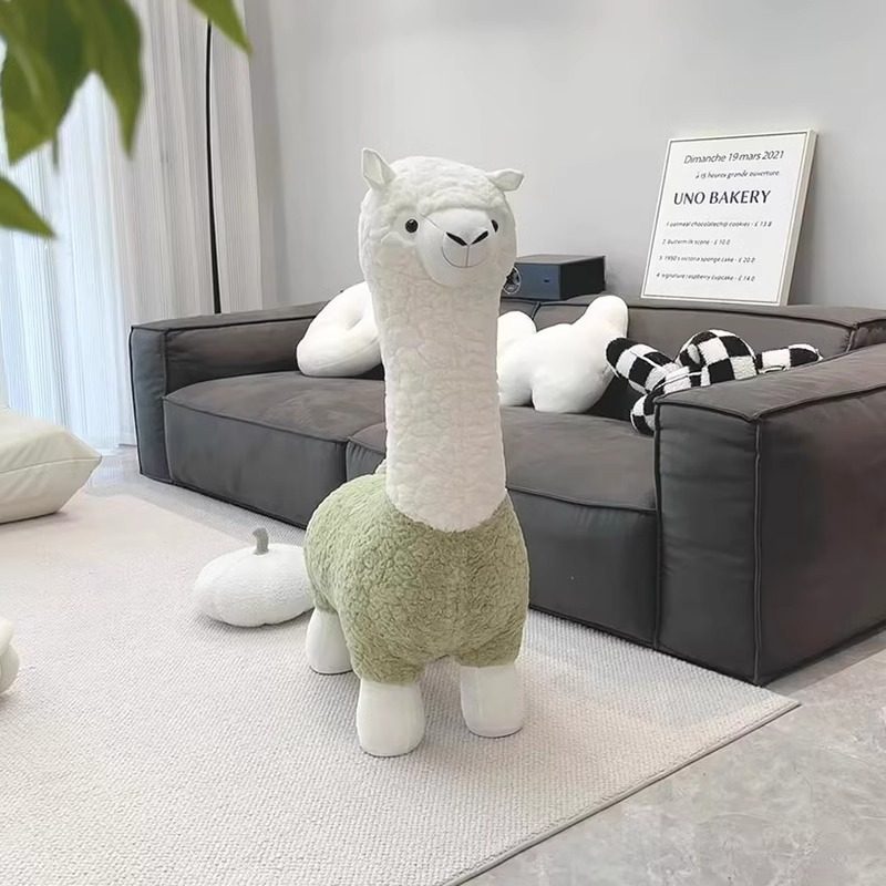 羊驼座椅客厅摆件动物座椅换鞋凳儿童沙发休闲椅坐凳动物凳子卡通,淘宝优惠券,粉丝福利购,淘宝优惠卷