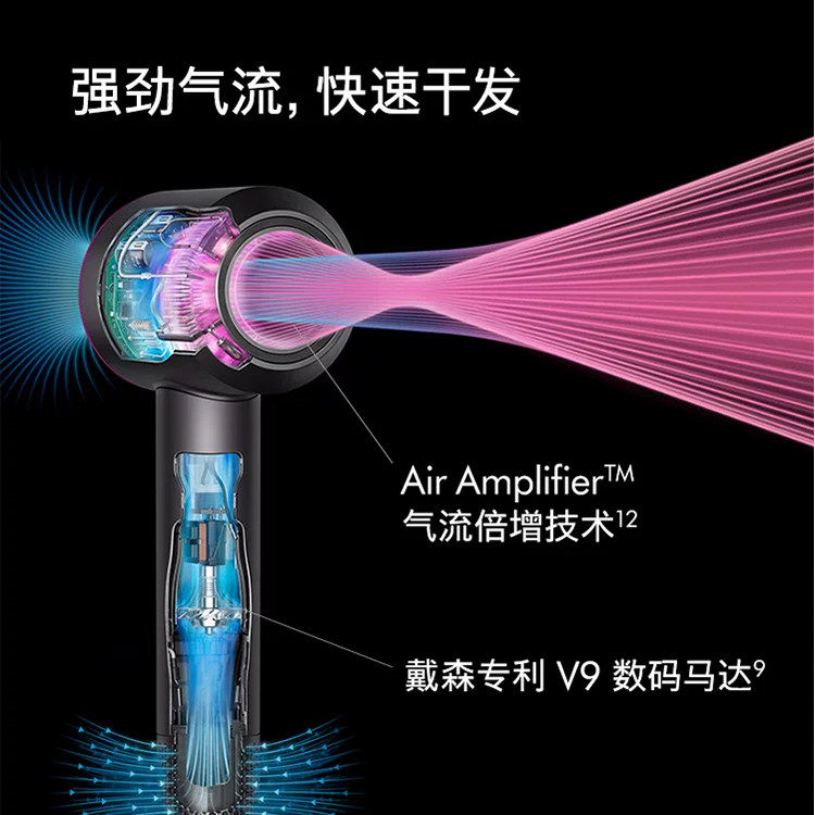 【自营】Dyson戴森吹风机HD08 lite套装三风嘴速干柔和护发