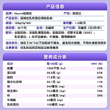 纽瑞优乳铁蛋白免疫版调制乳粉&mdash;免疫180g[20元优惠券]-寻折猪