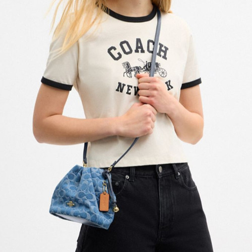 【自营】COACH/蔻驰女士水桶包Faye 17链条斜挎单肩包迷你CDE32 - 图1