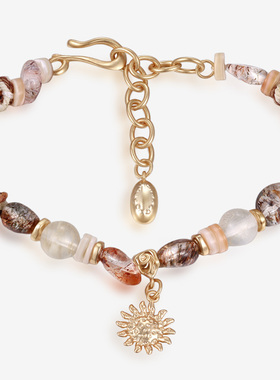 【自营】VITARING手链女太阳花吊坠手环编织小众设计欧美风手饰