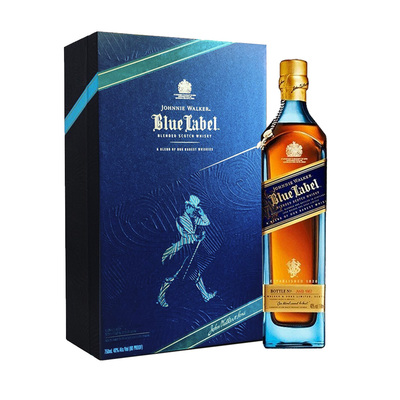 【自营】尊尼获加 蓝牌蓝方苏格兰威士忌 带杯礼盒限定套装 700ml