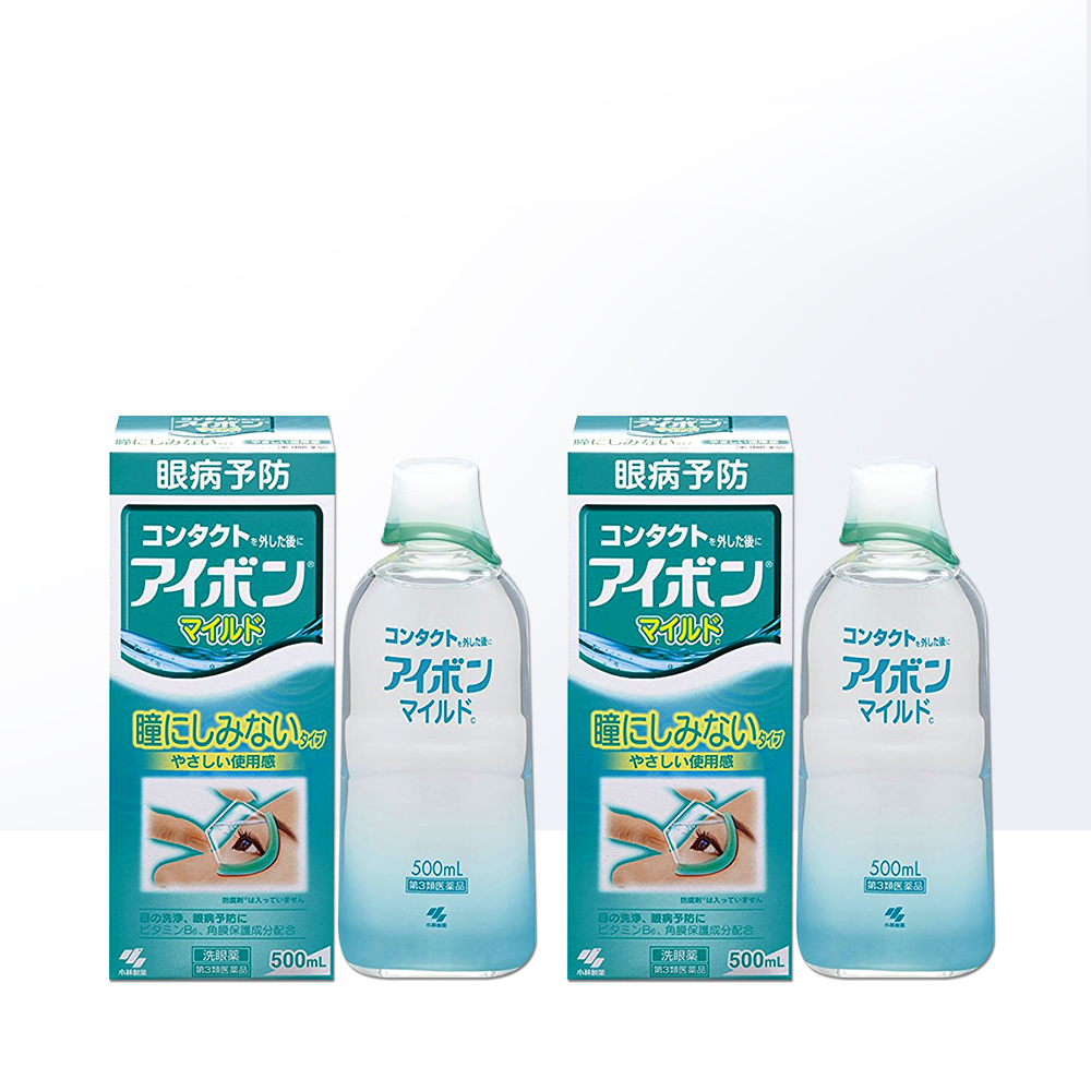 天猫国际进口超市景甜同款日本小林制药洗眼液眼部护理液500ml浅绿清凉0度 2件装1