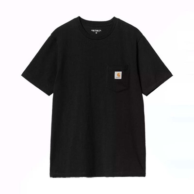 【自营】Carhartt K87美式复古布标Logo口袋圆领纯色T恤 男款短袖