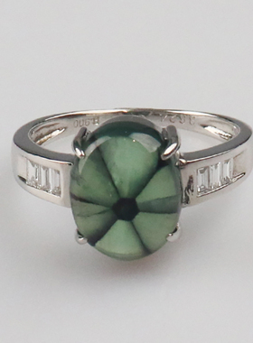 【自营】中古9.5新日本进口商品达碧兹祖母绿钻石戒指Pt900 54号