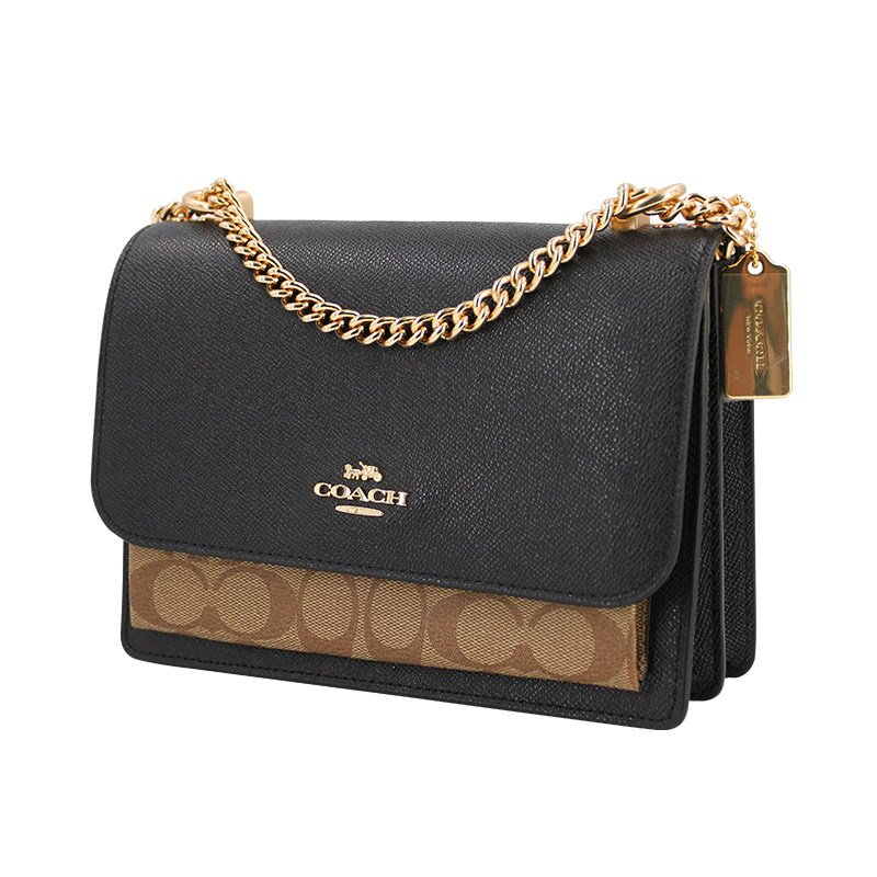 【直营】coach女士配皮小号链条包 天猫国际时尚直营女士包袋
