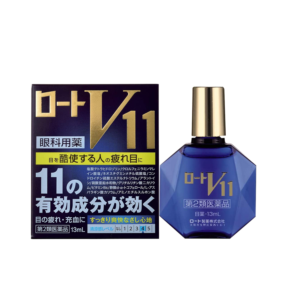 【自营】日本ROHTO乐敦v11维生素营养缓解眼疲劳眼药水滴眼液13ml-图0