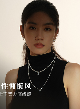 【自营】HEFANG Jewelry/何方珠宝气泡方糖项链HFM03705864