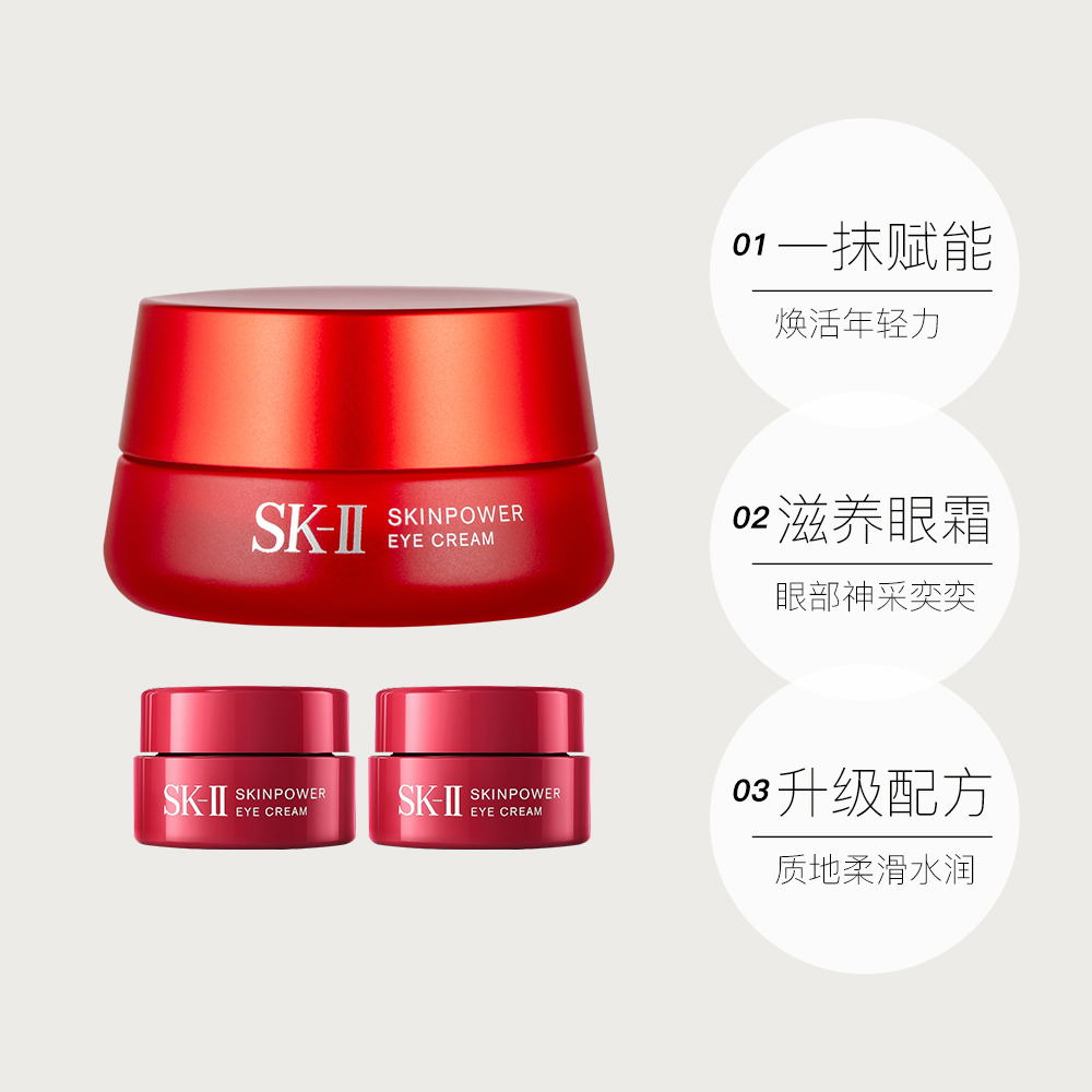 天猫国际进口超市【国内现货】SK-II肌源修护眼霜15g+5g 大红瓶眼霜细纹正品紧致3