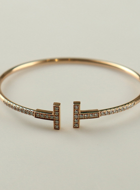 【自营】中古95新TIFFANY蒂芙尼线圈手镯大号18K玫瑰金16号时尚