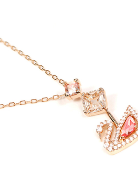 Swarovski玫瑰金Y型女士项链