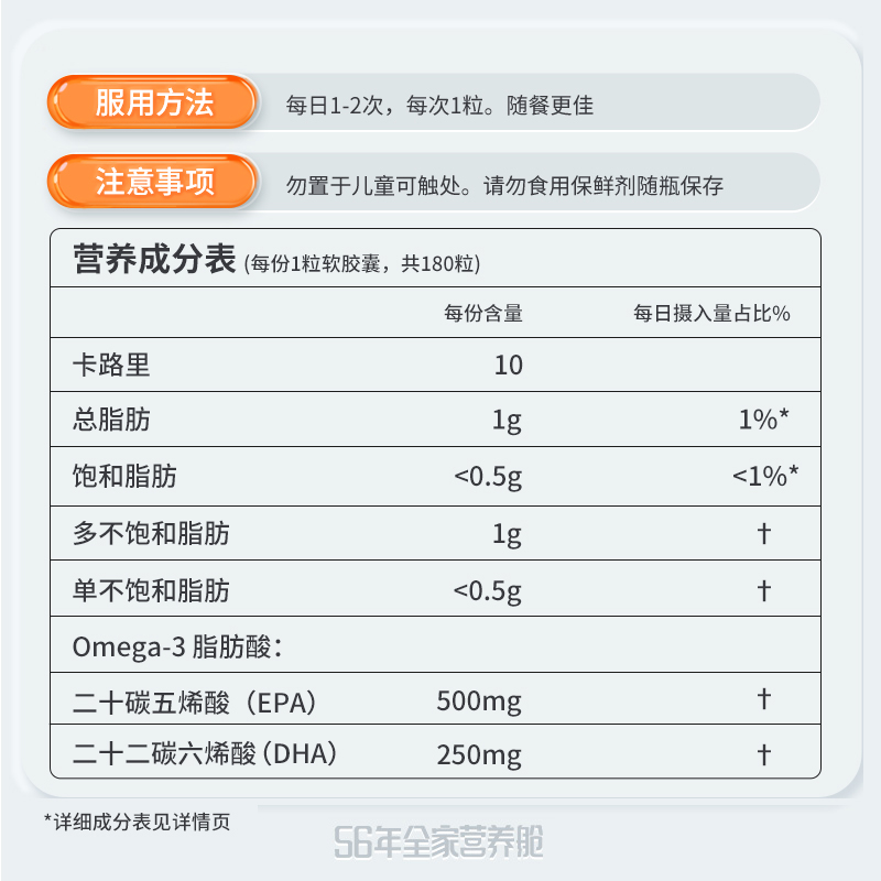 【自营】NOW诺奥深海ultra鱼油软胶囊omega3中老年欧米伽护心脑-图3