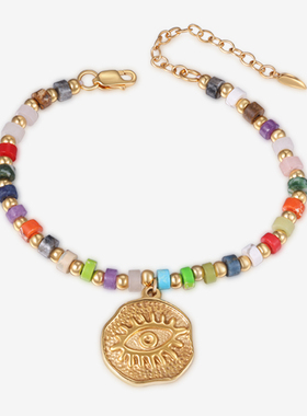 【自营】VITARING手链女彩色撞色天然石恶魔之眼手串小众设计手饰