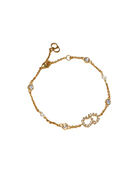 【自营】中古99新 Dior 迪奥 未使用时尚金色百搭款女士手链手饰
