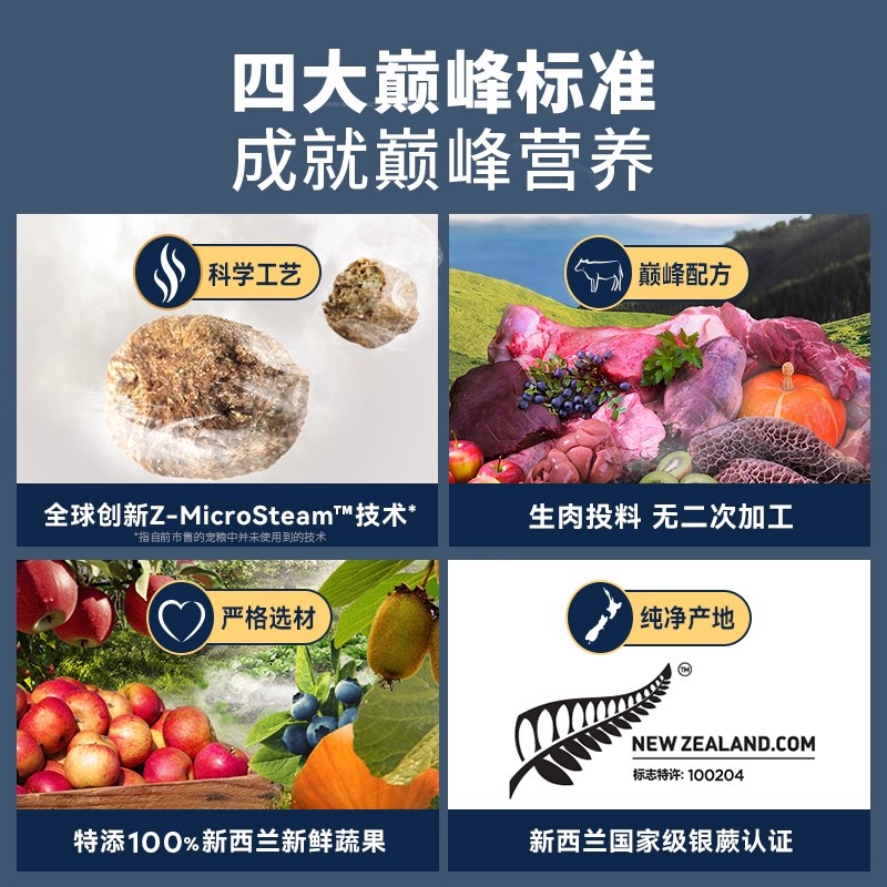 ZIWI滋益巅峰微蒸风干猫粮800g+2.2kg全价通用进口猫主粮干粮 - 图0