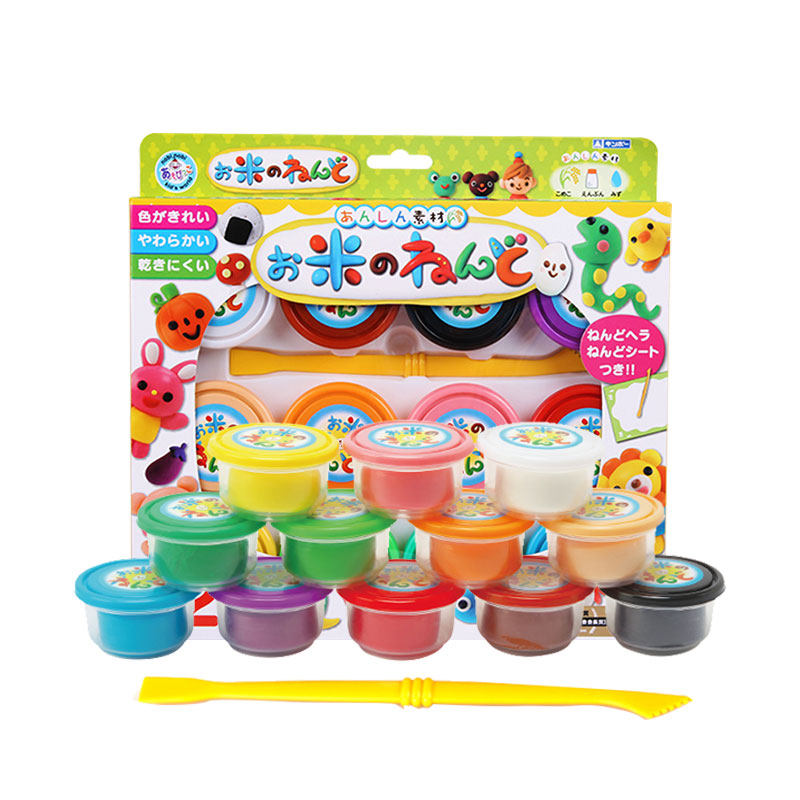 日本银鸟大米彩泥12色橡皮泥彩泥儿童手工轻粘土