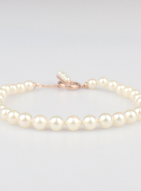 【自营】中古9新TASAKI塔思琦Ptite海水珍珠串珠手链750玫瑰金