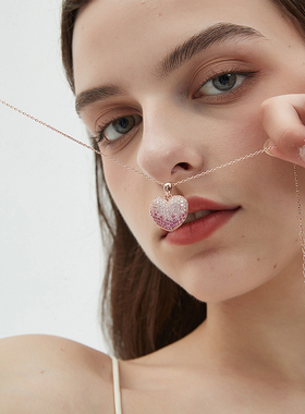 爱心锁骨链项链女小众设计师原创