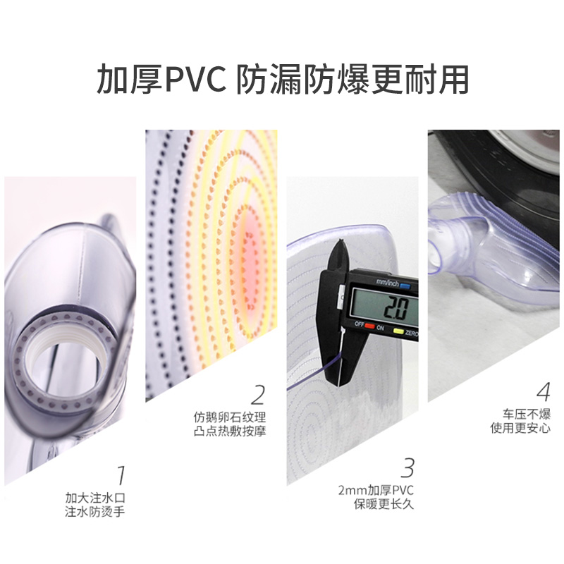 【自营】samply三朴注水热水袋热敷肚子灌水暖水袋暖手大号1800ml