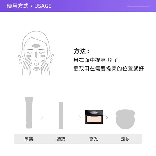 【自营】玫珂菲明星挚爱高光 H100悦光哑白色  4g - 图2