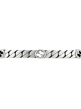 Gucci/古驰中古99新未使用Gucci/古驰 互扣式双G手镯18cm纯银银饰