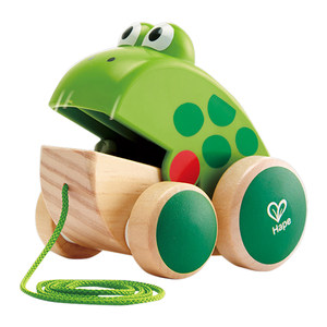 【自营】Hape会张嘴的拖拉青蛙宝宝手拉绳学步玩具儿童益智学步车