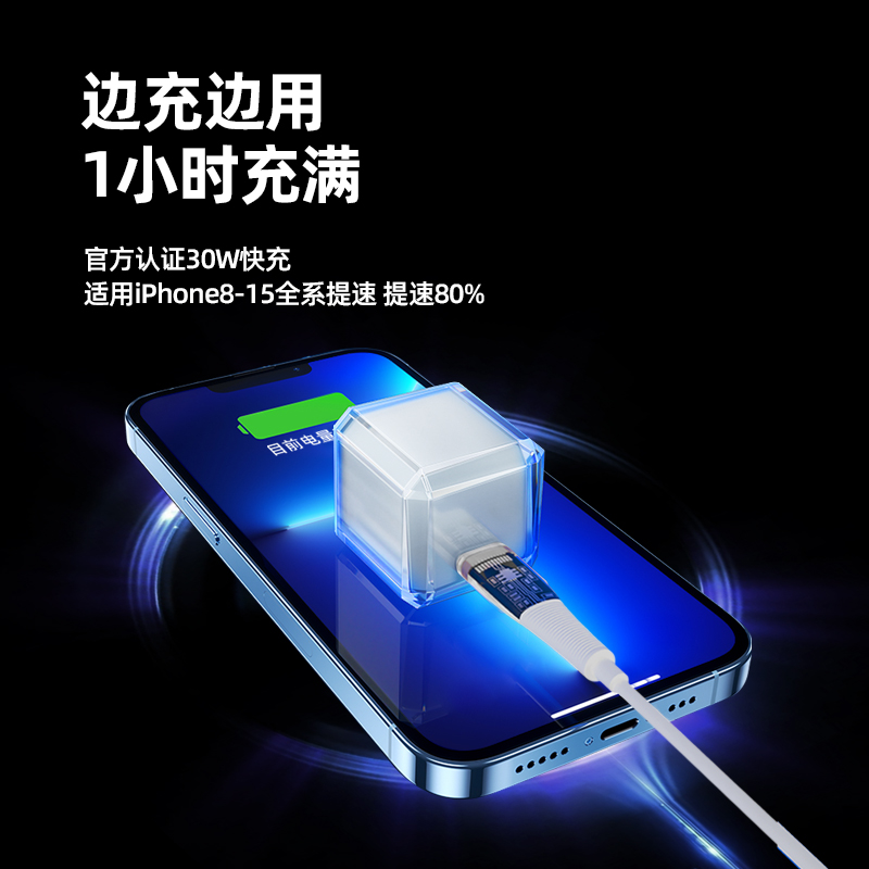 【自营】适用苹果15充电器头iPhone15pro14max12/13手机pd20w快充usbc插头双typec数据线ipad通用30w氮化镓 - 图0