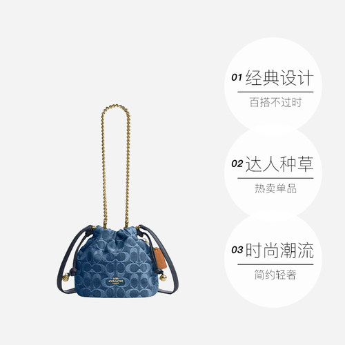 【自营】COACH/蔻驰女士水桶包Faye 17链条斜挎单肩包迷你CDE32 - 图0
