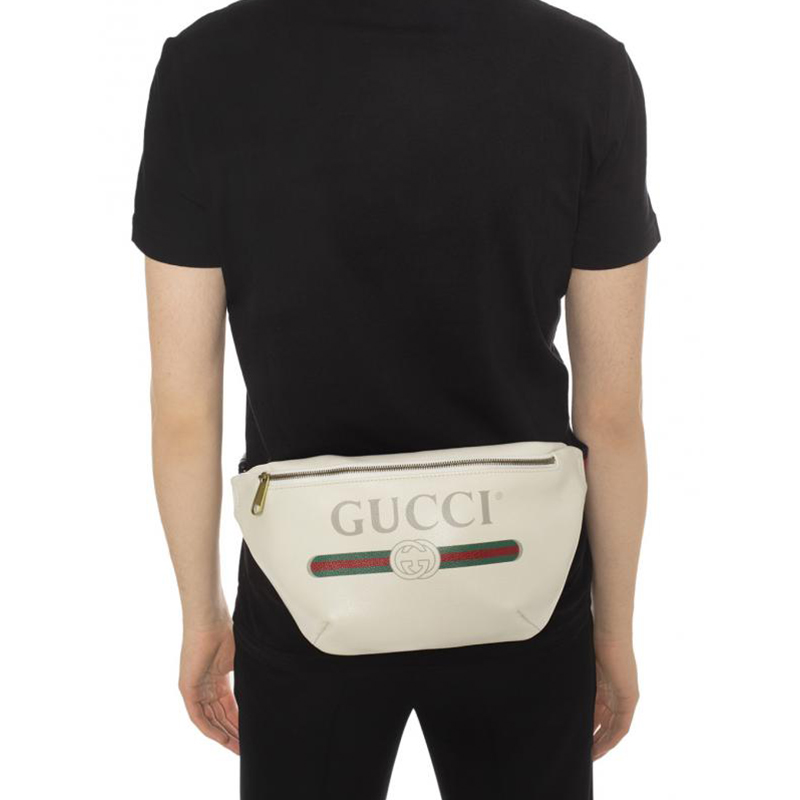天猫国际进口超市【直营】Gucci古驰男女同款Print牛皮印花中号腰包斜挎包5304123