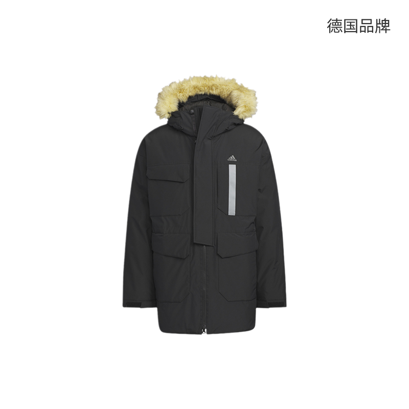 【自营】Adidas阿迪达斯FUR DOWN PARKA运动休闲羽绒服IS0366 - 图1