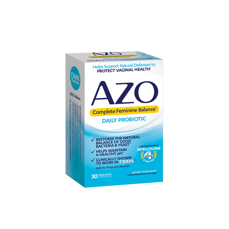 天猫国际进口超市azo女性私处调理益生菌胶囊调理霉菌护理乳酸菌30粒小蓝盒1